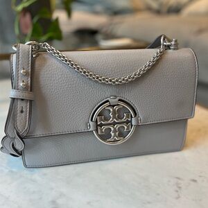NWOT Tory Burch Miller Flap Shoulder Bag - Bay Gray